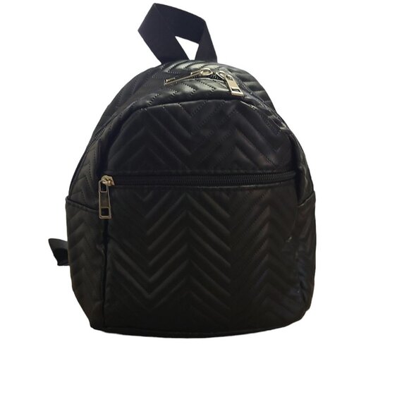 Fashion padded backpack for women, Black. Medium size. - Picture 4 of 8
